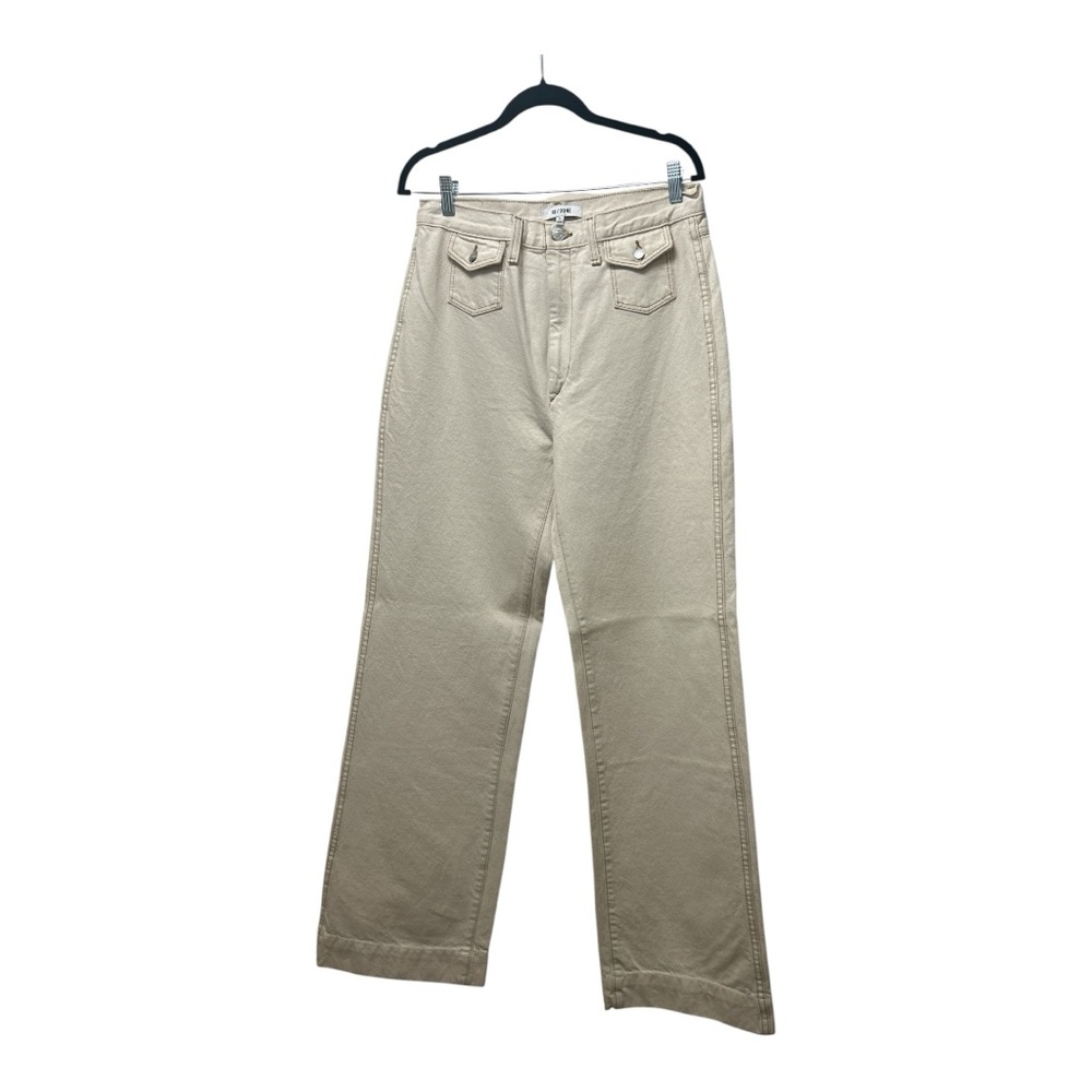 NWT Re/Done Ecru High Rise, Wide-Leg Pants, 30